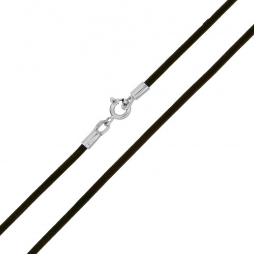 Шнурок из серебра с кожей