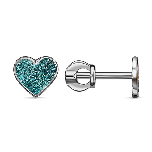 Серебряные cерьги пусеты (гвоздики) с эмалью