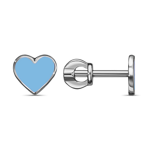 Серебряные cерьги пусеты (гвоздики) с эмалью