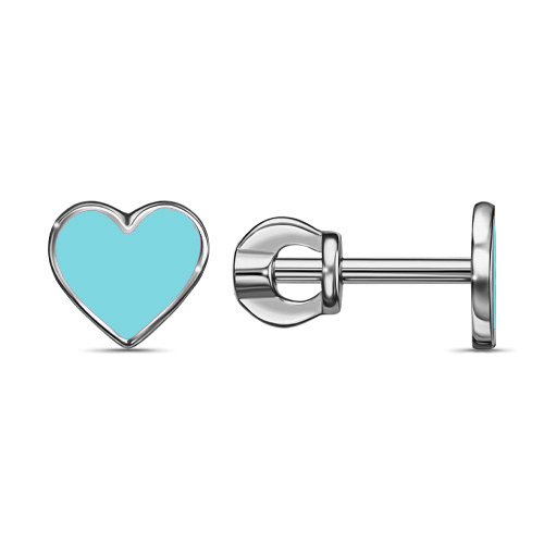 Серебряные cерьги пусеты (гвоздики) с эмалью