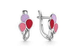 Серебряные cерьги классические с эмалью