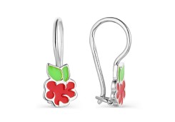 Серебряные cерьги классические с эмалью