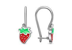 Серебряные cерьги классические с эмалью