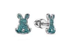 Серебряные cерьги пусеты (гвоздики) с эмалью