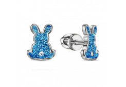 Серебряные cерьги пусеты (гвоздики) с эмалью