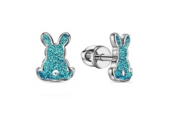 Серебряные cерьги пусеты (гвоздики) с эмалью