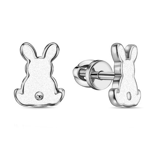 Серебряные cерьги пусеты (гвоздики) с эмалью