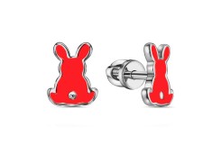 Серебряные cерьги пусеты (гвоздики) с эмалью