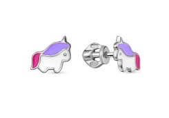 Серебряные cерьги пусеты (гвоздики) с эмалью