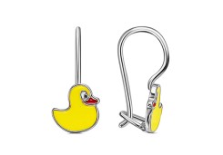 Серебряные cерьги классические с эмалью