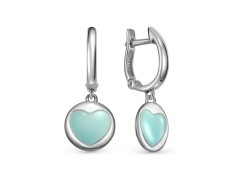 Серебряные cерьги висячие с эмалью