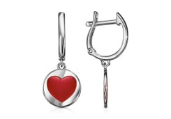 Серебряные cерьги висячие с эмалью