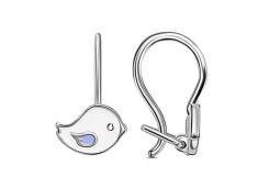 Серебряные cерьги классические с эмалью