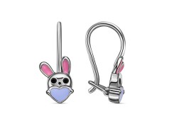 Серебряные cерьги классические с эмалью