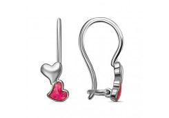 Серебряные cерьги классические с эмалью