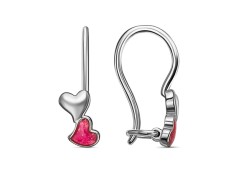 Серебряные cерьги классические с эмалью