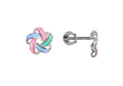 Серебряные cерьги пусеты (гвоздики) с эмалью