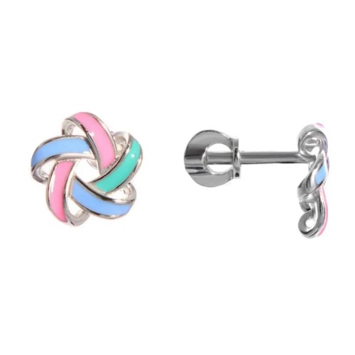 Серебряные cерьги пусеты (гвоздики) с эмалью