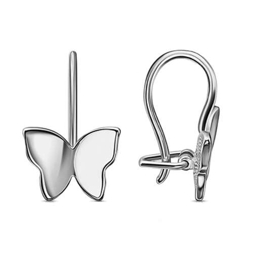 Серебряные cерьги классические с эмалью