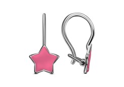 Серебряные cерьги классические с эмалью