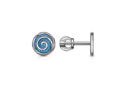 Серебряные cерьги пусеты (гвоздики) с эмалью