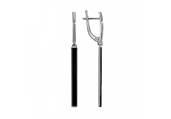 Серебряные cерьги висячие с эмалью