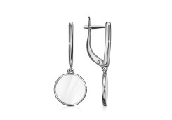 Серебряные cерьги висячие с эмалью