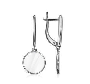 Серебряные cерьги висячие с эмалью