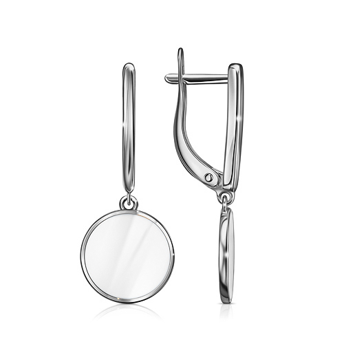 Серебряные cерьги висячие с эмалью