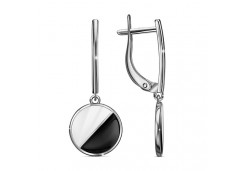 Серебряные cерьги висячие с эмалью