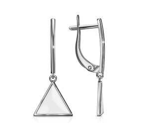 Серебряные cерьги висячие с эмалью