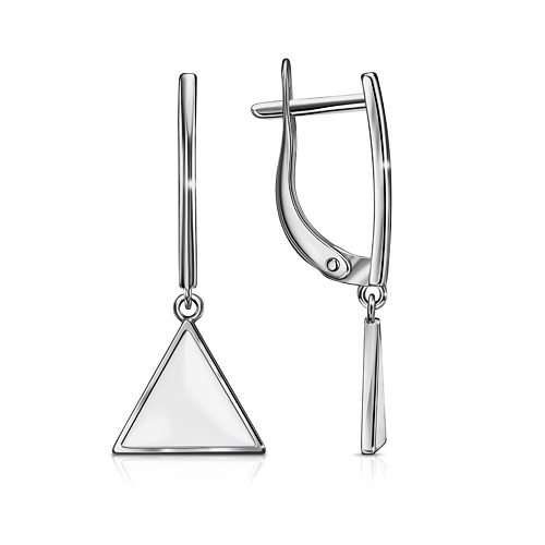 Серебряные cерьги висячие с эмалью