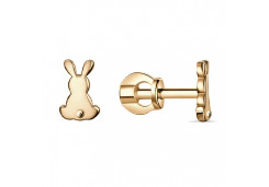 Серебряные cерьги пусеты (гвоздики) с позолотой