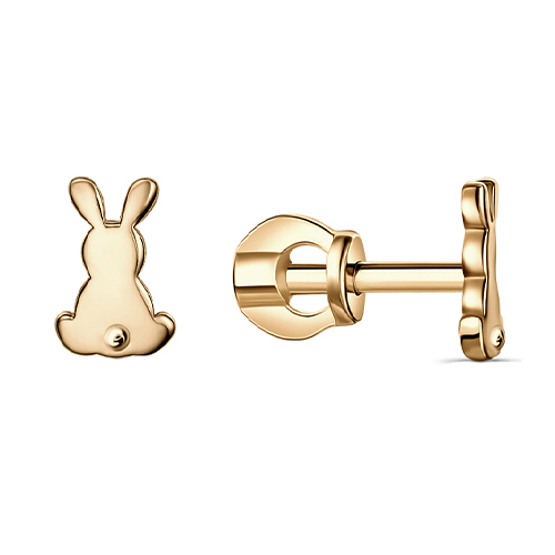 Серебряные cерьги пусеты (гвоздики) с позолотой