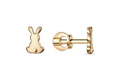 Серебряные cерьги пусеты (гвоздики) с позолотой