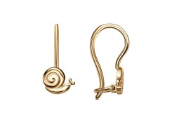 Серебряные cерьги классические с позолотой