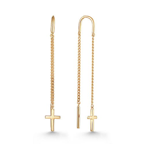 Серебряные cерьги классические с позолотой