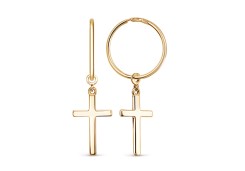 Серебряные cерьги конго с позолотой