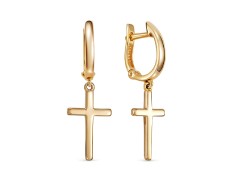 Серебряные cерьги висячие с позолотой