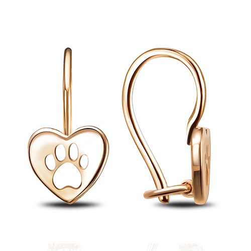 Серебряные cерьги классические с позолотой