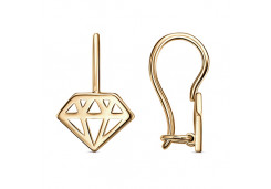 Серебряные cерьги классические с позолотой