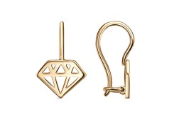 Серебряные cерьги классические с позолотой