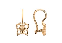 Серебряные cерьги классические с позолотой