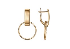 Серебряные cерьги висячие с позолотой