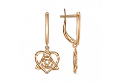 Серебряные cерьги висячие с позолотой