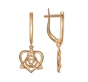 Серебряные cерьги висячие с позолотой