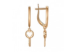 Серебряные cерьги висячие с позолотой