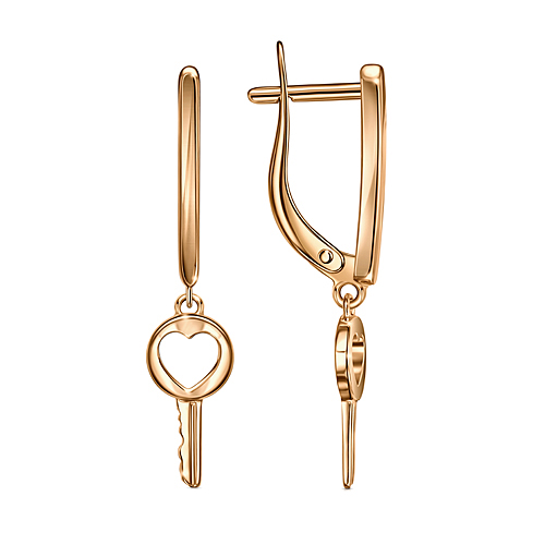 Серебряные cерьги висячие с позолотой