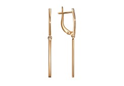 Серебряные cерьги висячие с позолотой