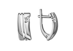 Серебряные cерьги классические с фианитом